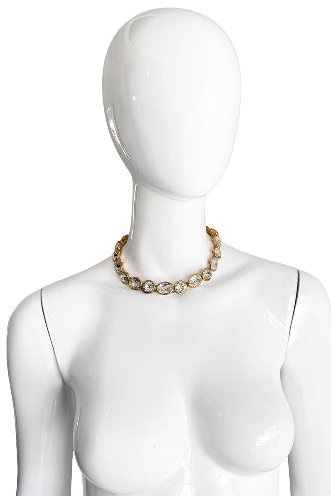 Vintage Napier Chunky Cut Crystal Collar Necklace III on mannequin @recess la