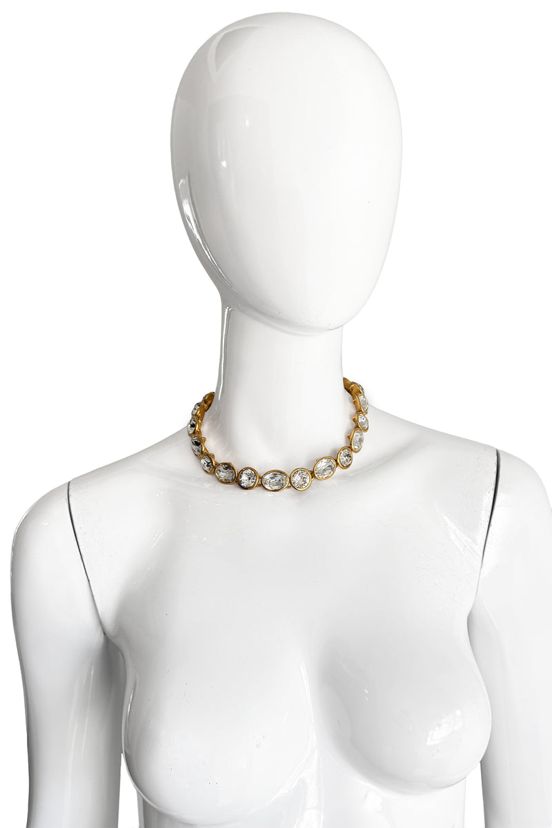 Vintage Napier Chunky Cut Crystal Collar Necklace III on mannequin @recess la