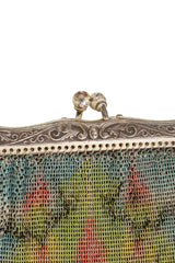 Vintage Whiting & Davis Silver Frame Abstract Mesh Bag clasp @ Recess LA
