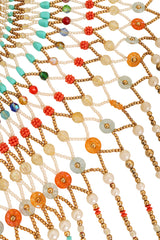 Beaded Net Cape Necklace beads close @ Recess LA