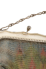 Vintage Whiting & Davis Silver Frame Abstract Mesh Bag signature @ Recess LA