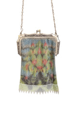 Vintage Whiting & Davis Silver Frame Abstract Mesh Bag close @ Recess LA