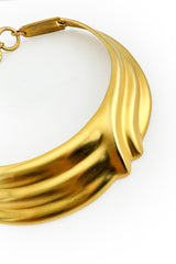 Vintage Clara Studio Ribbed Crescent Collar Necklace detail @recess la