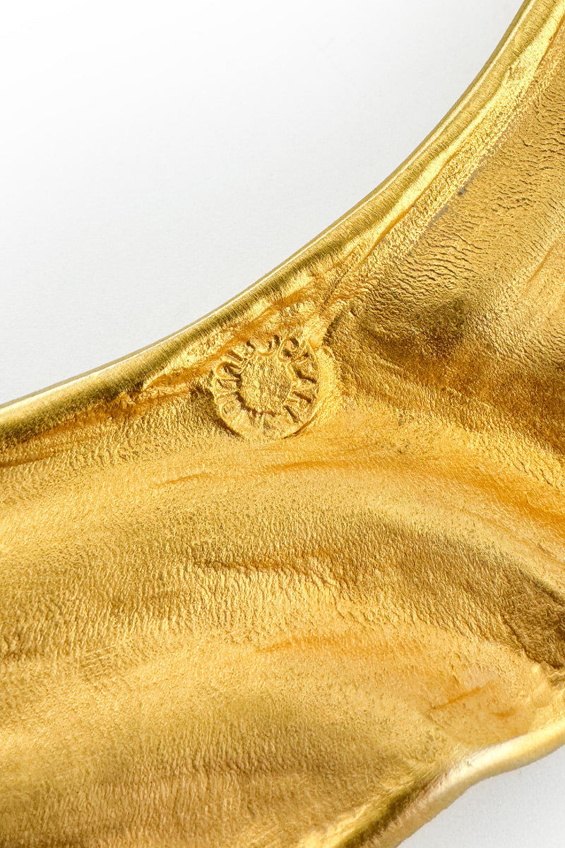 Vintage Clara Studio Ribbed Crescent Collar Necklace signature @recess la