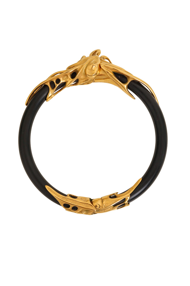 Brutalist Gilded Tube Collar II underside @ Recess LA