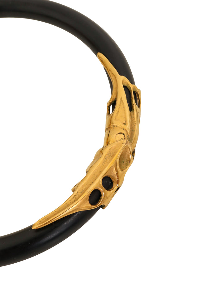 Brutalist Gilded Tube Collar II hinge @ Recess LA