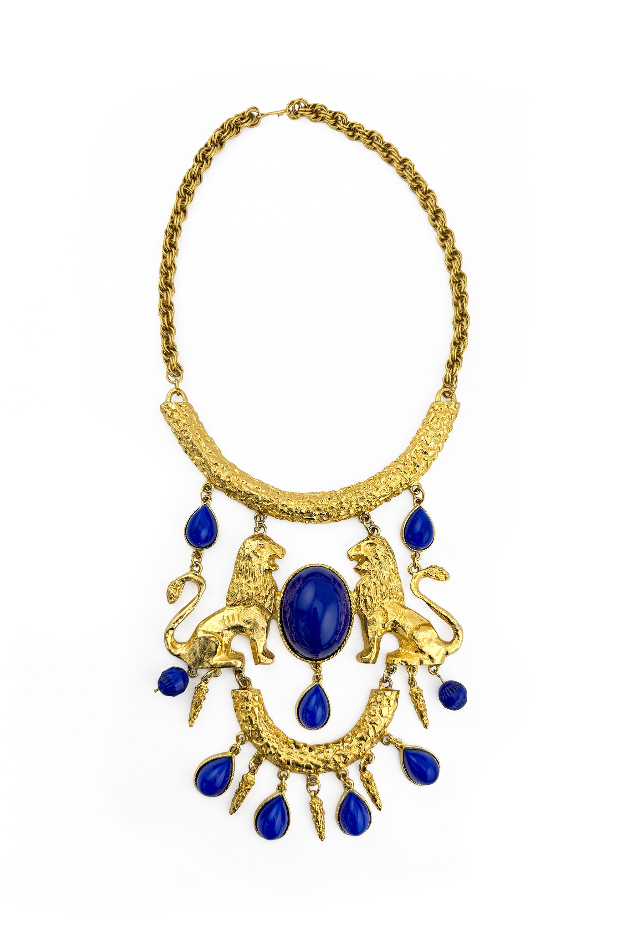 Vintage Donald Stannard Twin Lions Pendant Necklace III @recess la