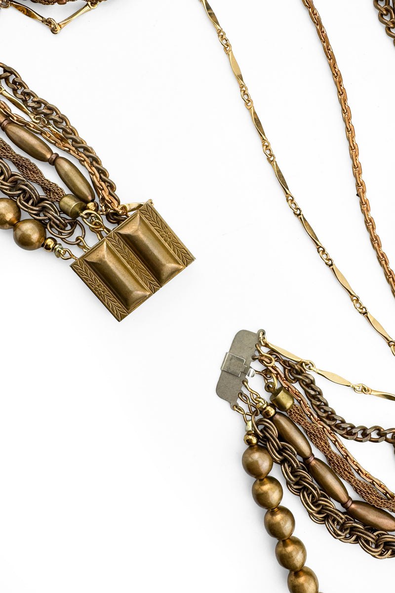 Vintage Multistrand Cameo Charm Necklace clasp @recess la