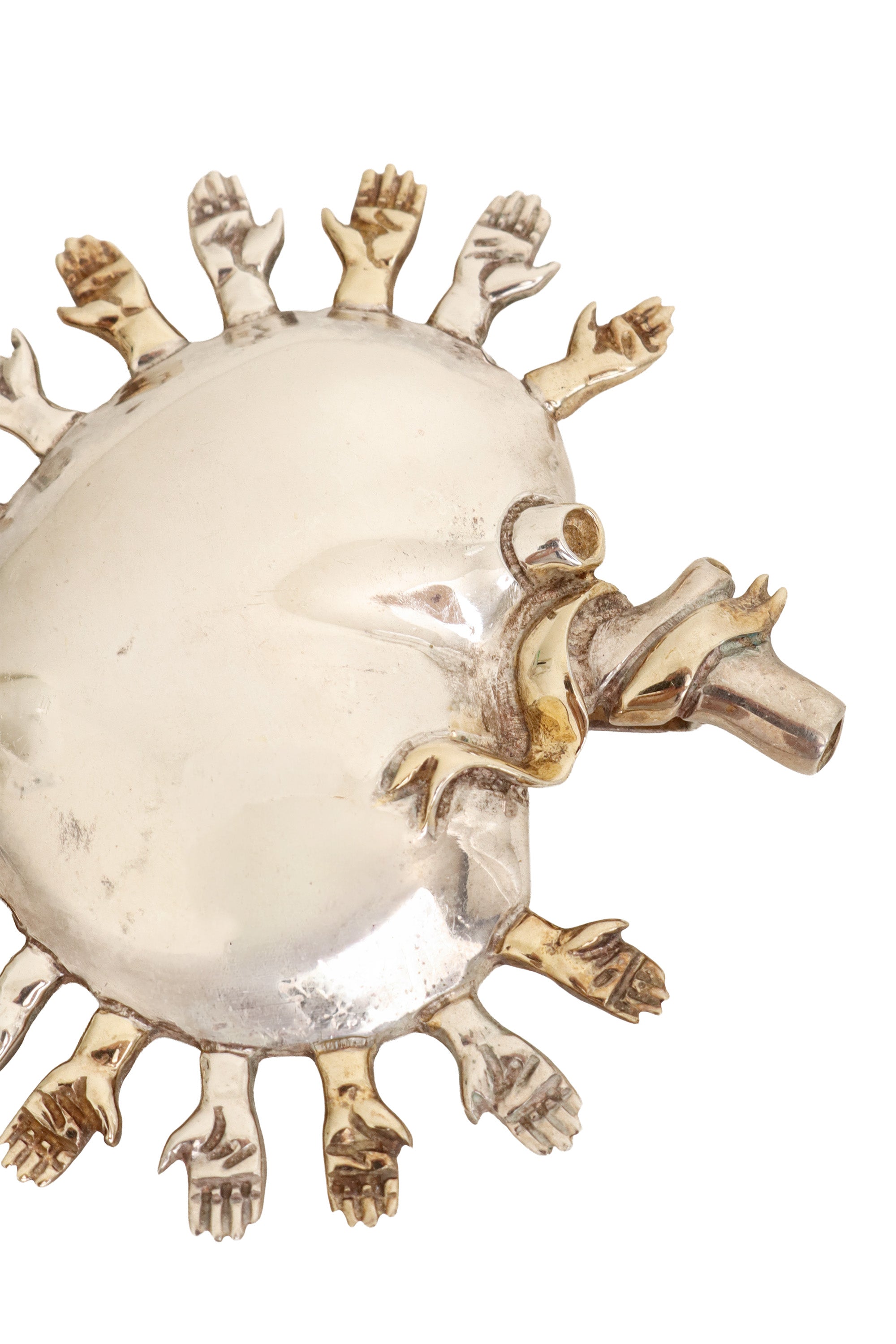 Hand Heart Pendant by Sergio Bustamante close @ Recess LA