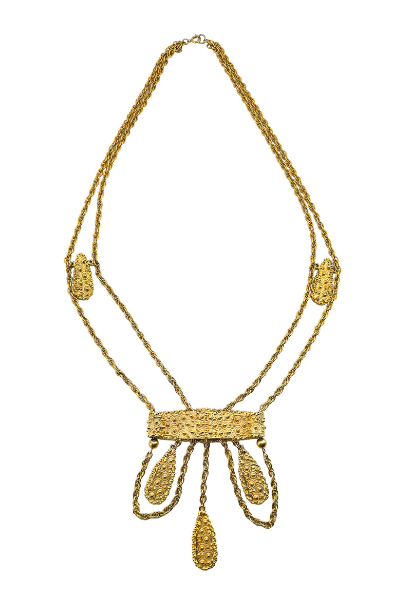 Vintage Pauline Rader Byzantine Teardrop Drape Necklace @recess la