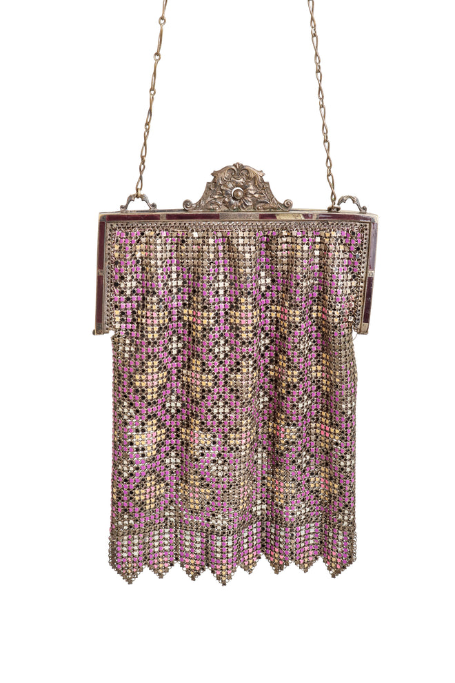 Vintage Inlay Frame Diamond Mesh Bag close @ Recess LA