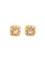 Honeycomb Crystal Button Earrings by Chanel @ Recess LA
