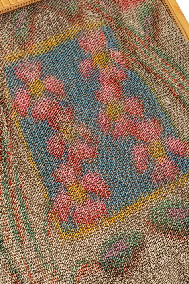 Vintage Whiting & Davis Floral Frame Mesh Bag print close @ Recess LA
