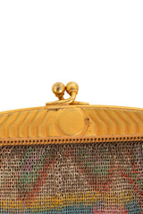 Vintage Whiting & Davis Floral Frame Mesh Bag clasp @ Recess LA