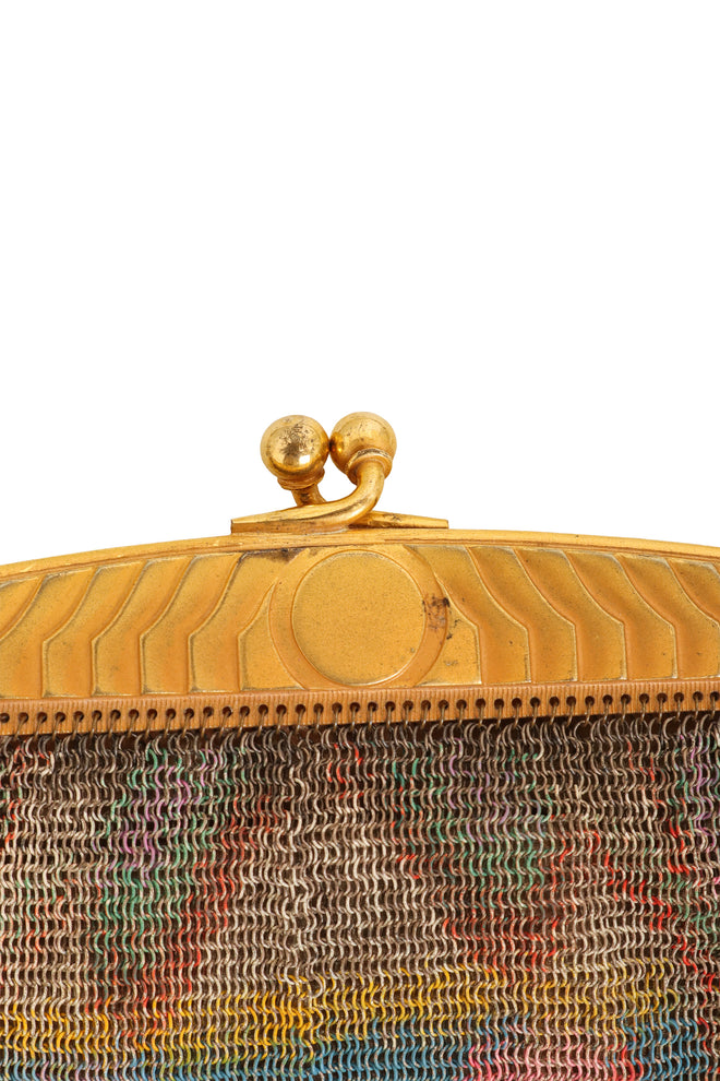 Vintage Whiting & Davis Floral Frame Mesh Bag clasp @ Recess LA