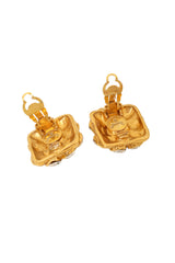 Honeycomb Crystal Button Earrings by Chanel backs open @ Recess LA