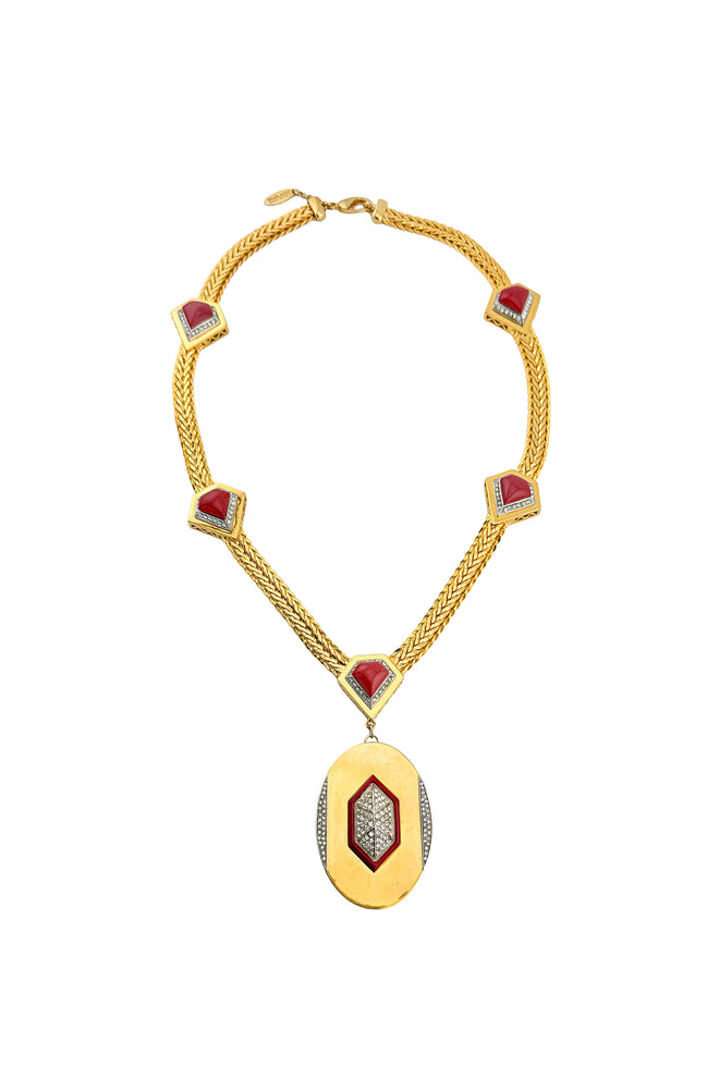 Roberto Cavalli Diamond Pendant Necklace @recess la
