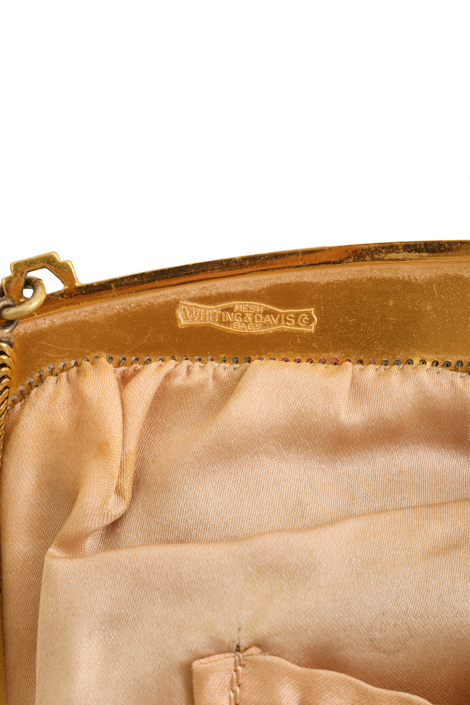 Vintage Whiting & Davis Floral Frame Mesh Bag signature @ Recess LA