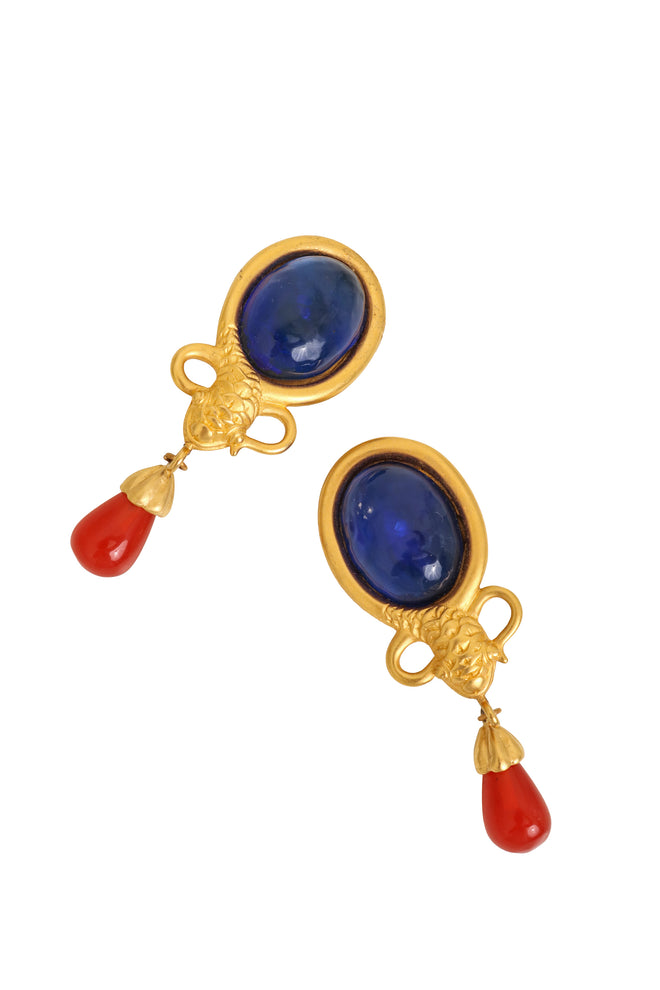 Cabochon Koi Drop Earrings by Karl Lagerfeld close @ Recess LA