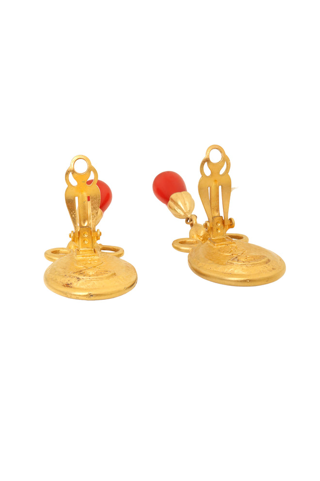 Cabochon Koi Drop Earrings by Karl Lagerfeld backs open @ Recess LA