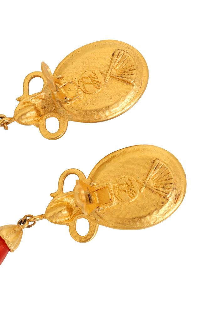 Cabochon Koi Drop Earrings by Karl Lagerfeld signature @ Recess LA
