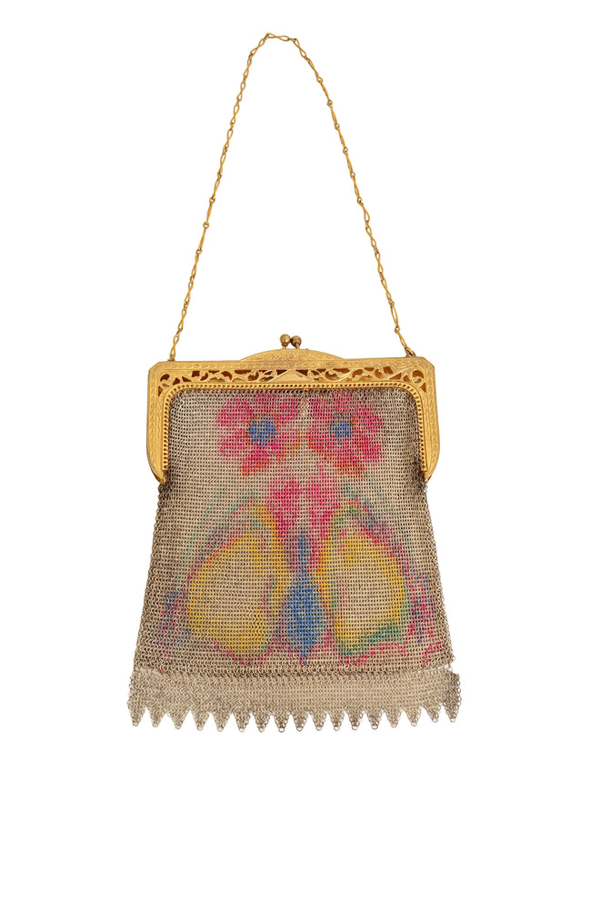 Vintage Whiting & Davis Symmetry Floral Mesh Bag @ Recess LA