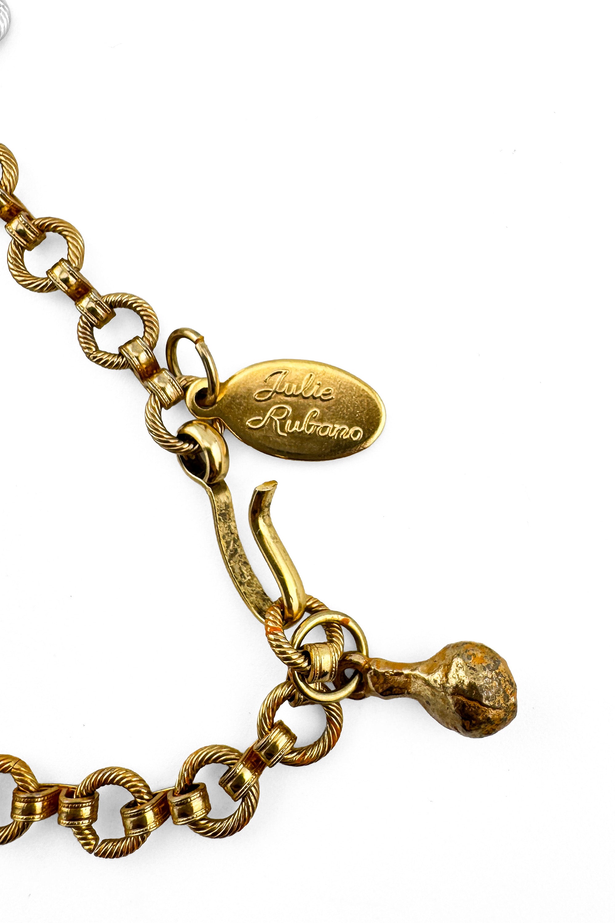 Vintage Julie Rubano Dumbbell Dangle Drape Necklace signature @recess la