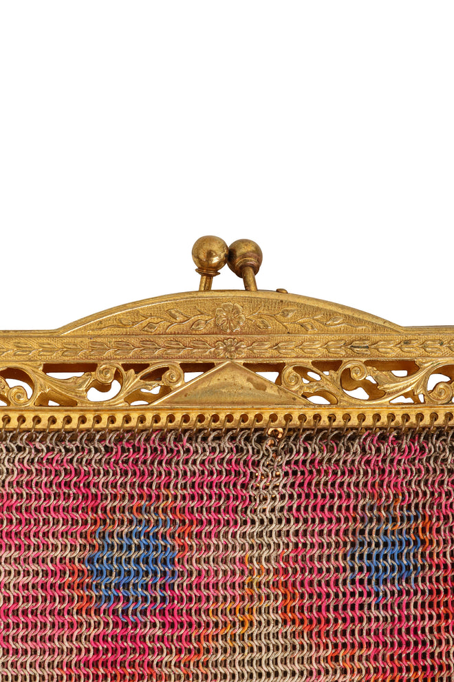 Vintage Whiting & Davis Symmetry Floral Mesh Bag clasp @ Recess LA