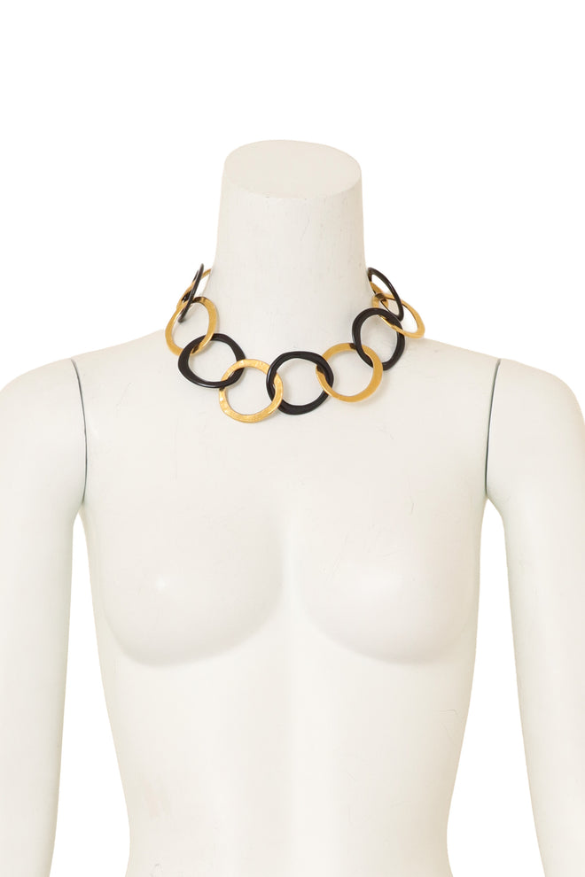 Organic Mixed Ring Link Necklace by Cécile Jeanne on mannequin @ Recess LA