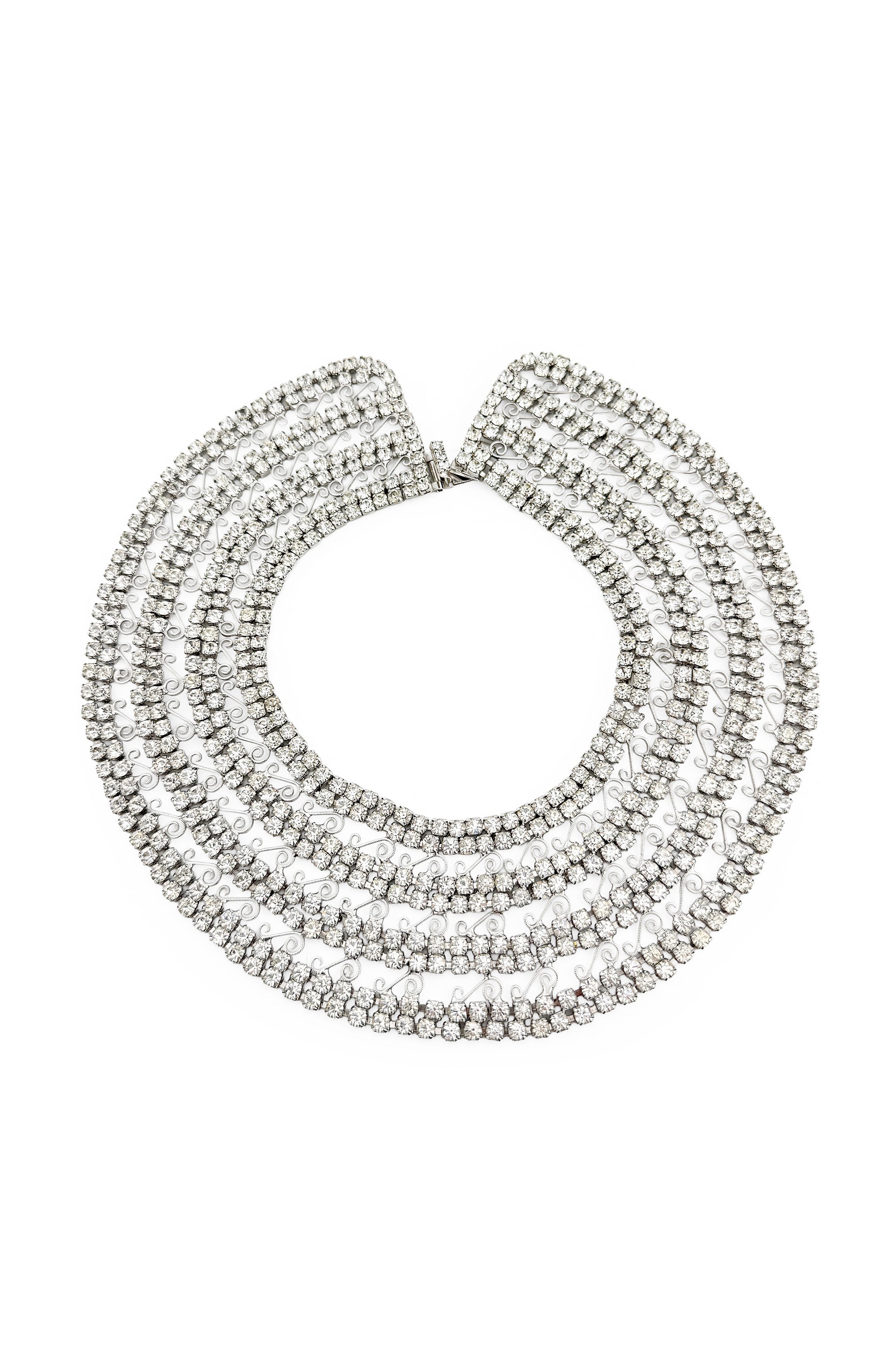 Vintage Filigree Rhinestone Bib Necklace @recess la