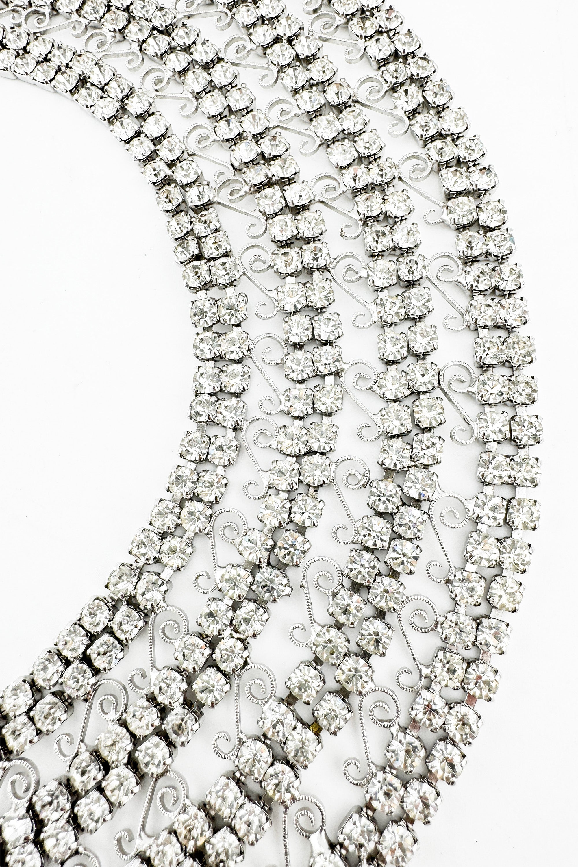 Vintage Filigree Rhinestone Bib Necklace detail @recess la