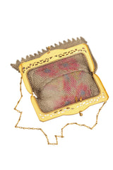 Vintage Whiting & Davis Symmetry Floral Mesh Bag inside  @ Recess LA