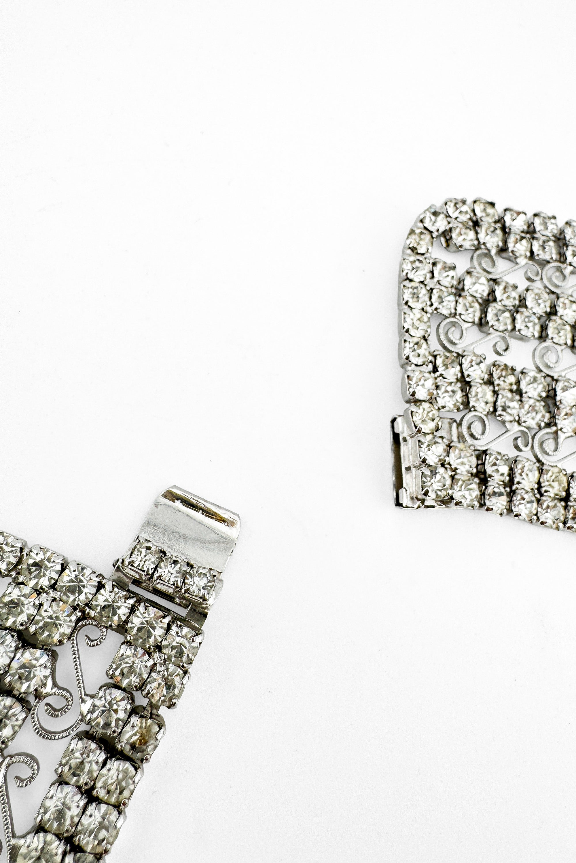 Vintage Filigree Rhinestone Bib Necklace clasp @recess la