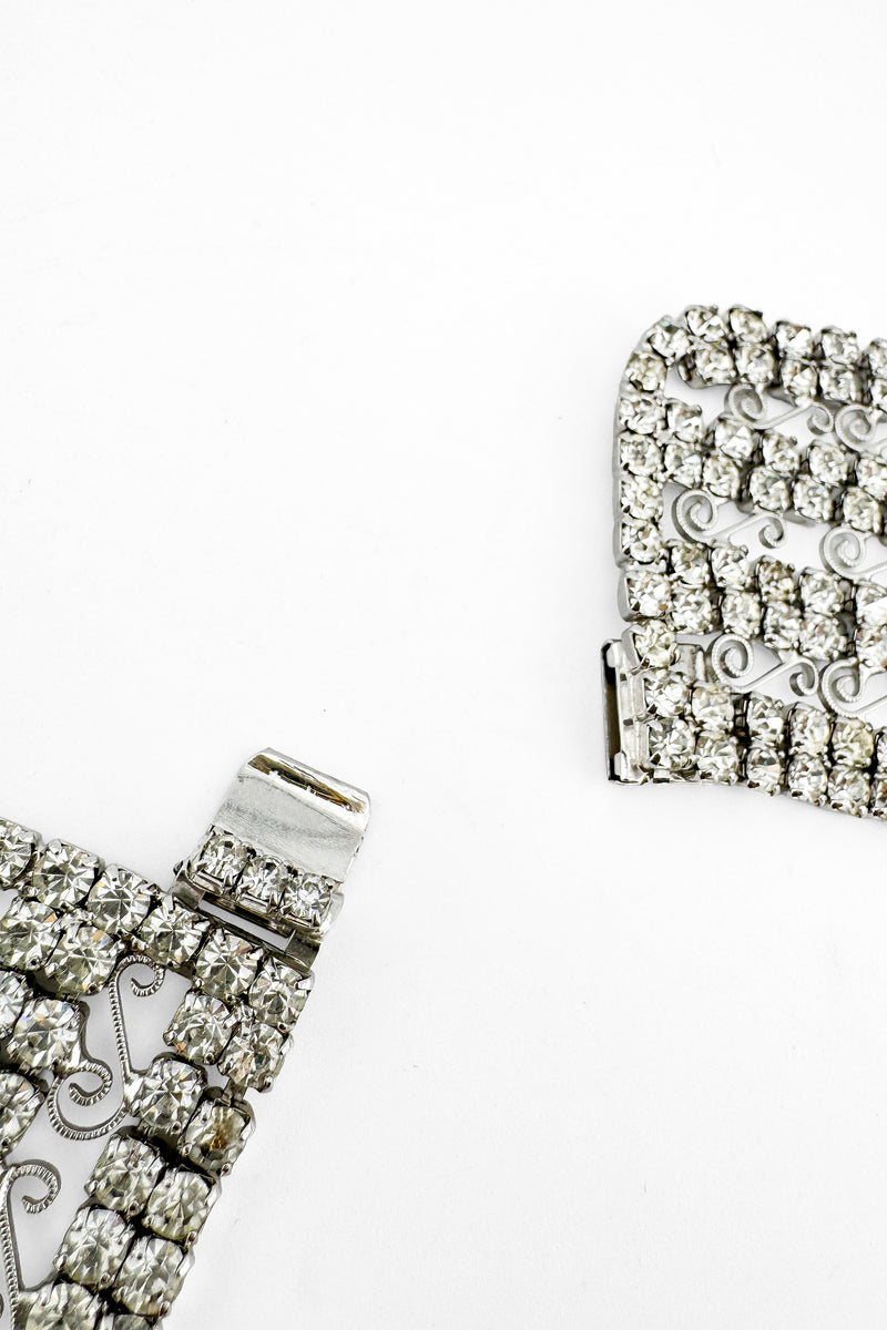 Vintage Filigree Rhinestone Bib Necklace clasp @recess la