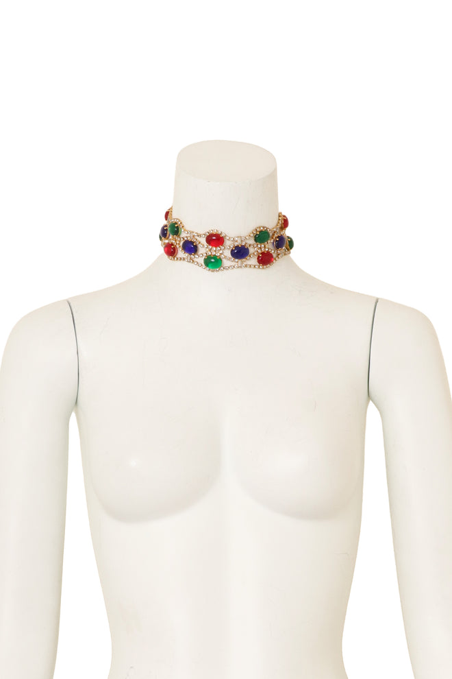 Crystal Wave Cabochon Choker by KJL on mannequin @ Recess LA