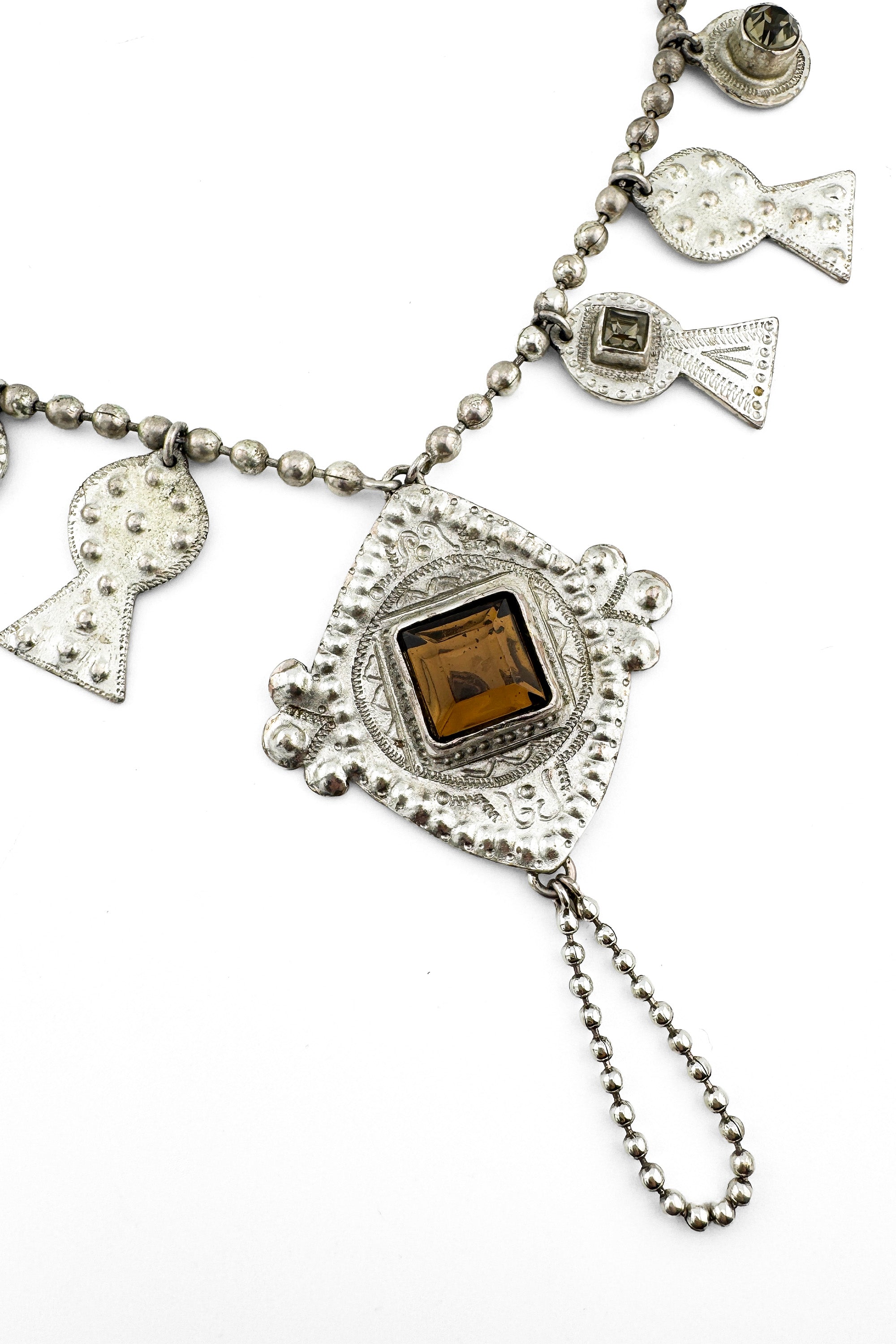 Vintage Jean Paul Gaultier Crystal Keyhole Charm Necklace detail @recess la