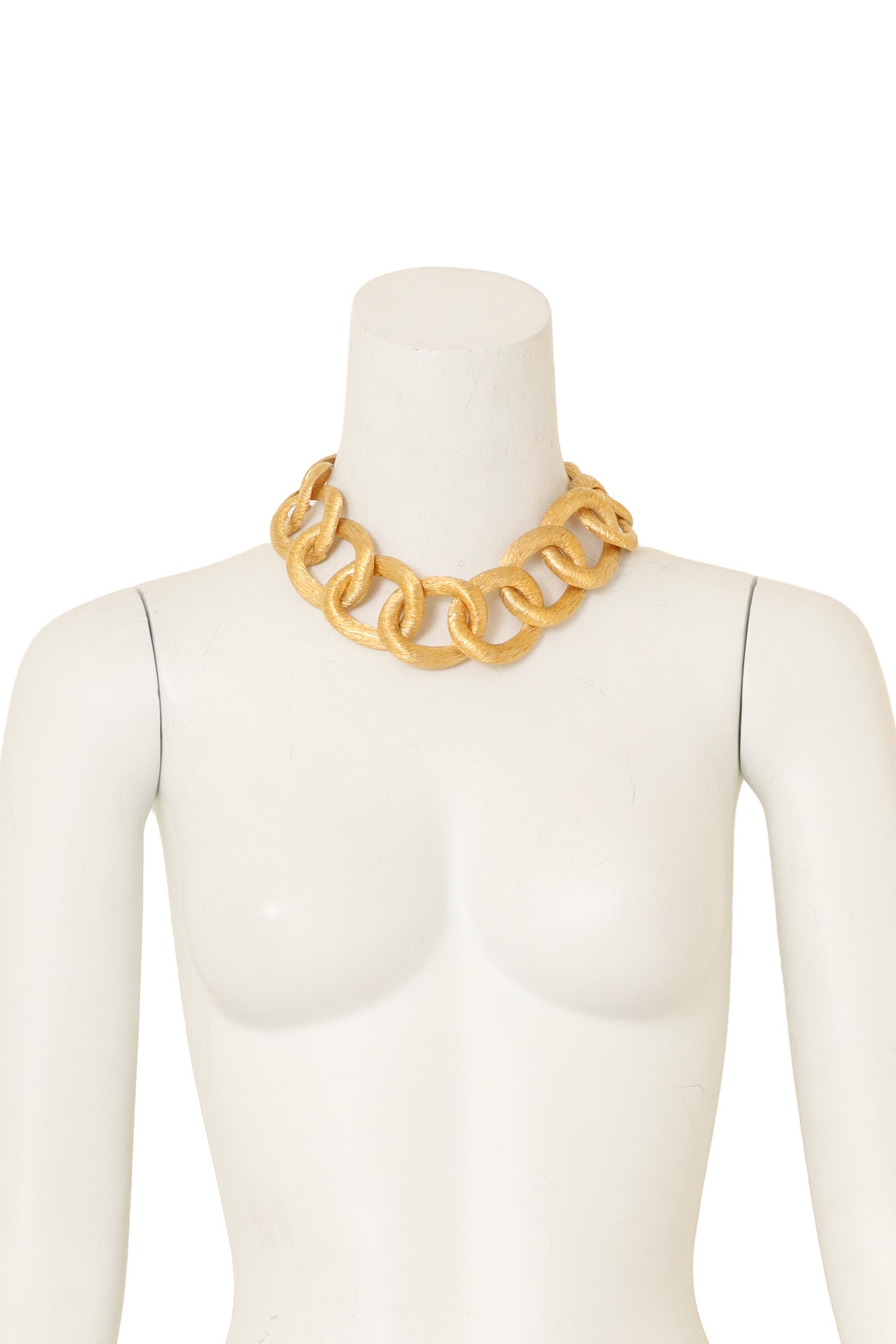 Vintage Brushed Organic Hoop Necklace on mannequin @ Recess LA