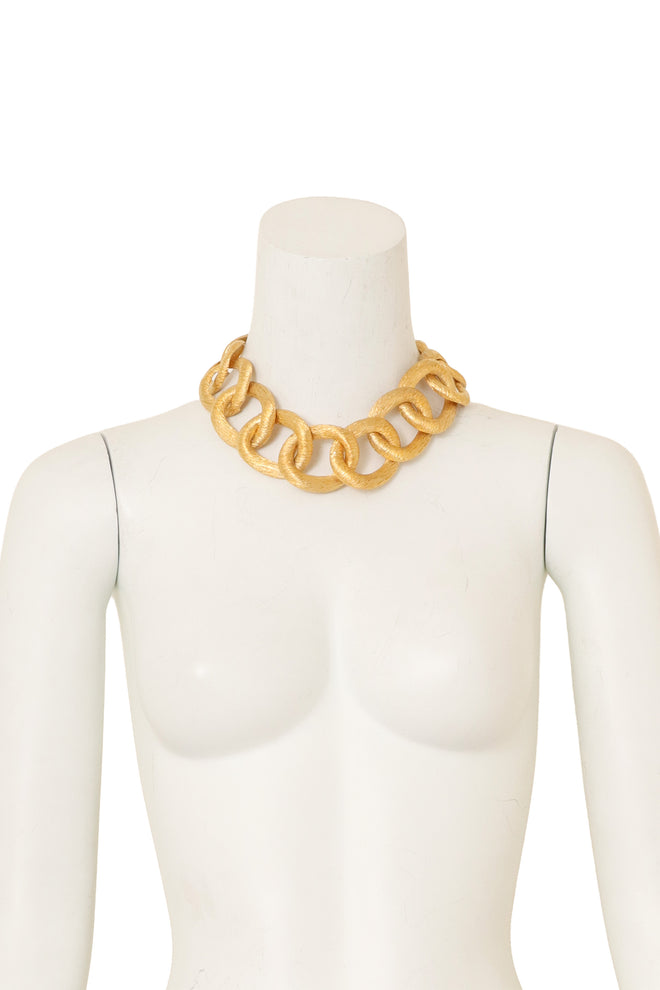 Vintage Brushed Organic Hoop Necklace on mannequin @ Recess LA