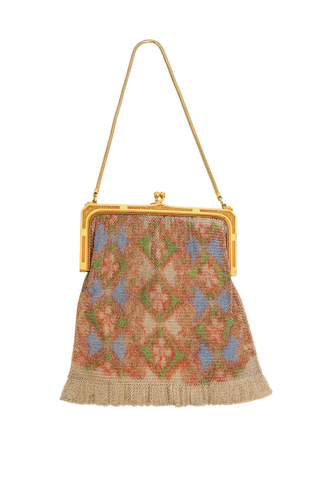 Vintage Whiting & Davis Diamond Floral Mesh Bag II @ Recess LA
