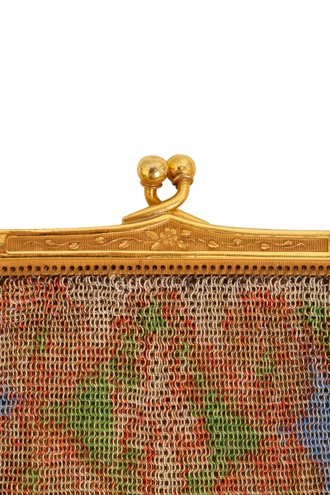Vintage Whiting & Davis Diamond Floral Mesh Bag II clasp @ Recess LA