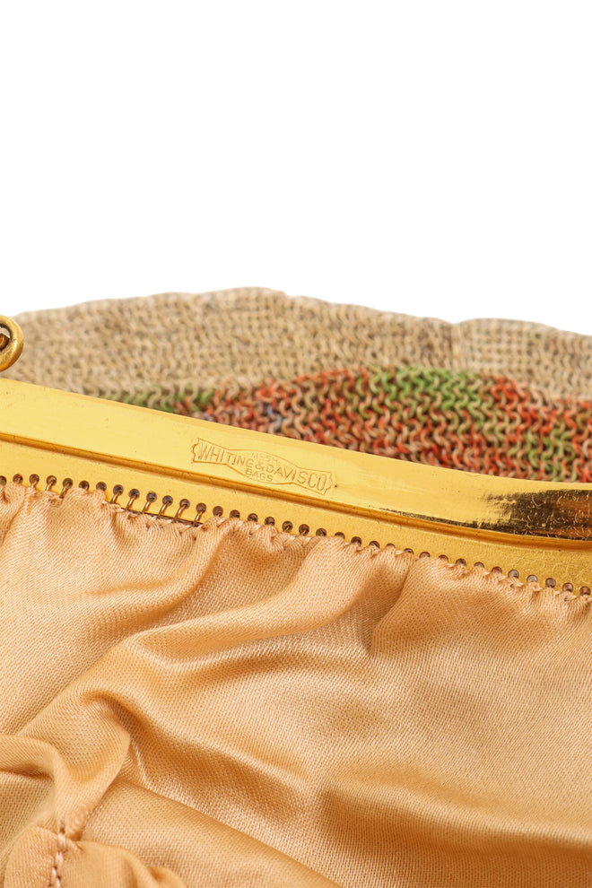 Vintage Whiting & Davis Diamond Floral Mesh Bag II signature @ Recess LA