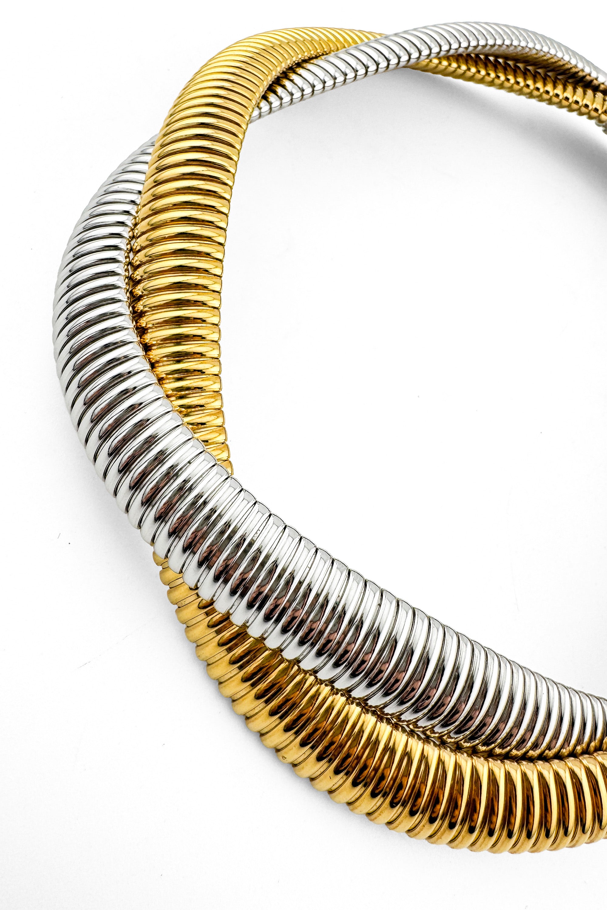 Vintage Two-Tone Snake Collar Necklace detail @recess la