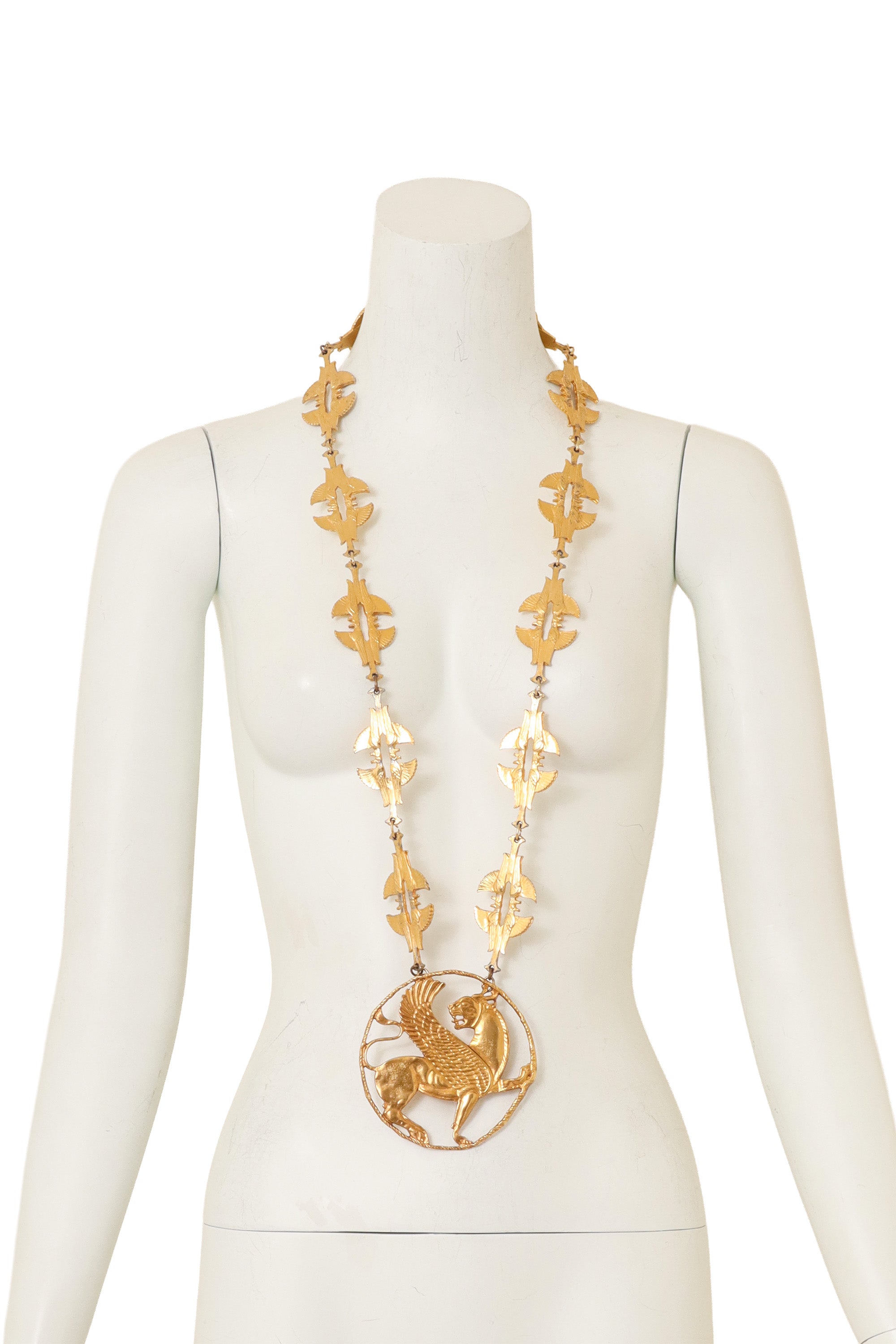 Large Griffin Medallion Necklace on mannequin @ Recess LA
