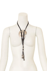 Sterling Artisan Pendant Cord Necklace on mannequin @ Recess LA