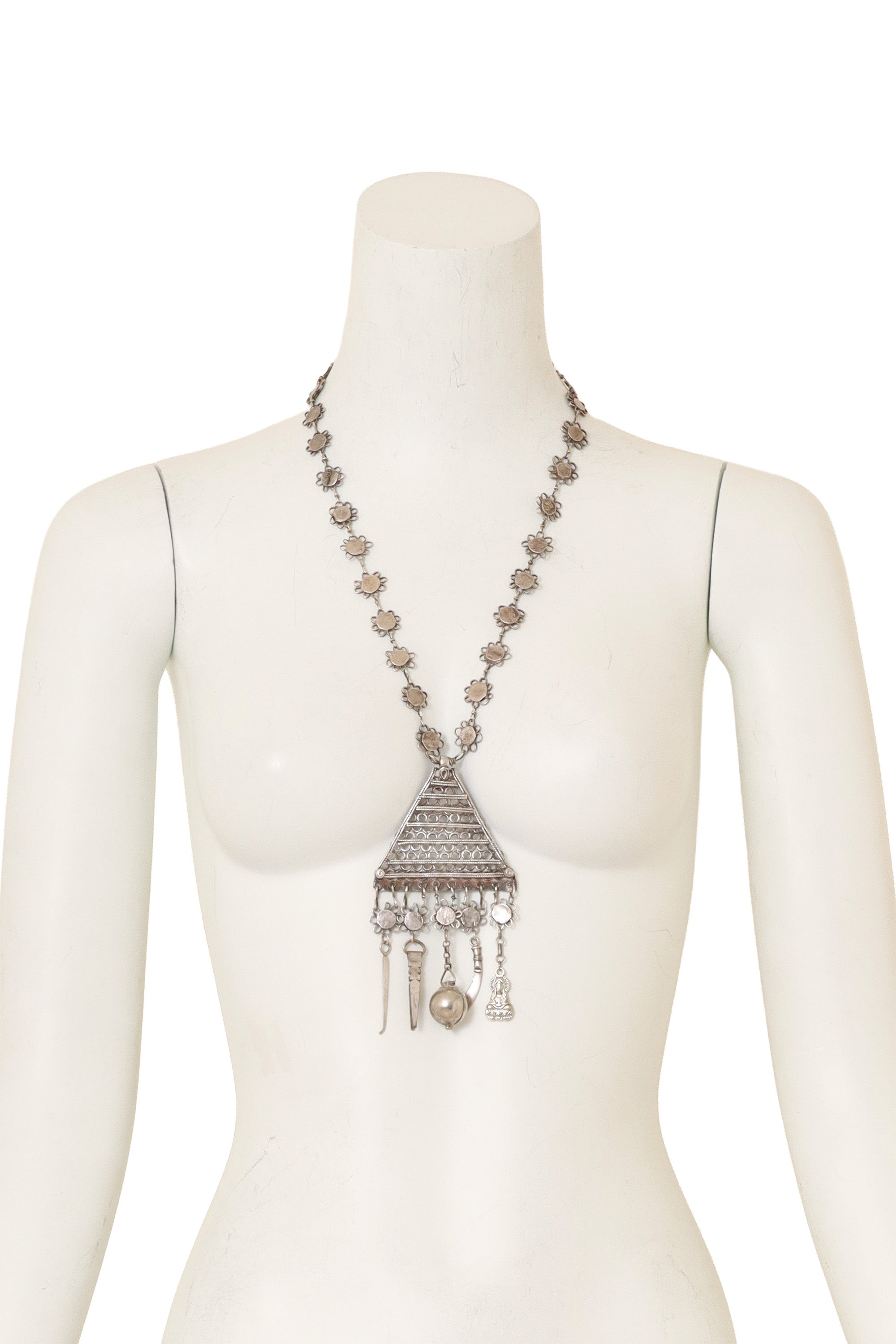 Openwork Charm Talisman Necklace on mannequin @ Recess LA 