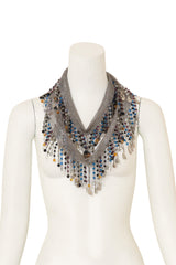 Metal Mesh Bead Fringe Necklace Belt on mannequin as necklace @ Recess LA