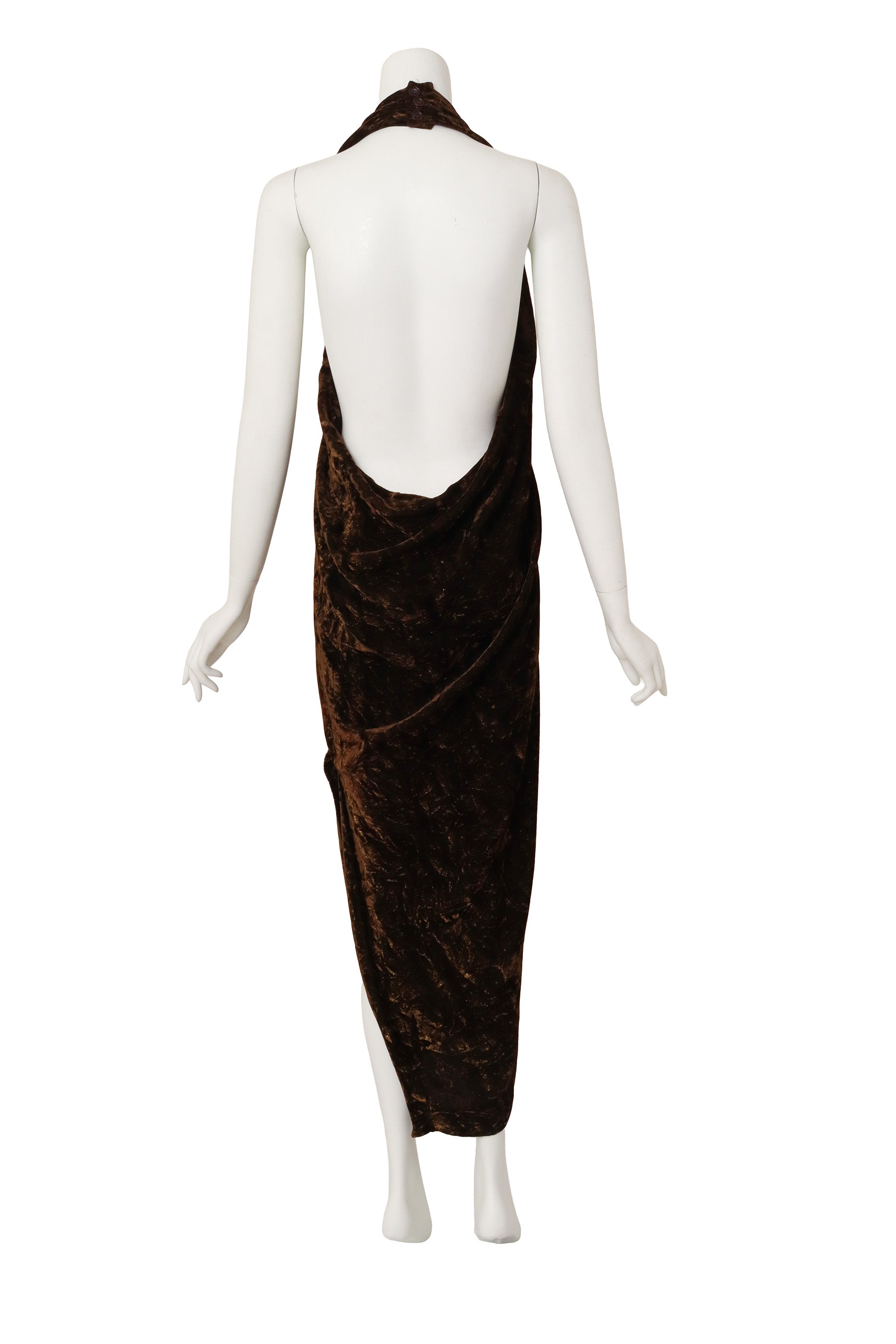 halter dress by Romeo Gigli on mannequin back @ Recess LA