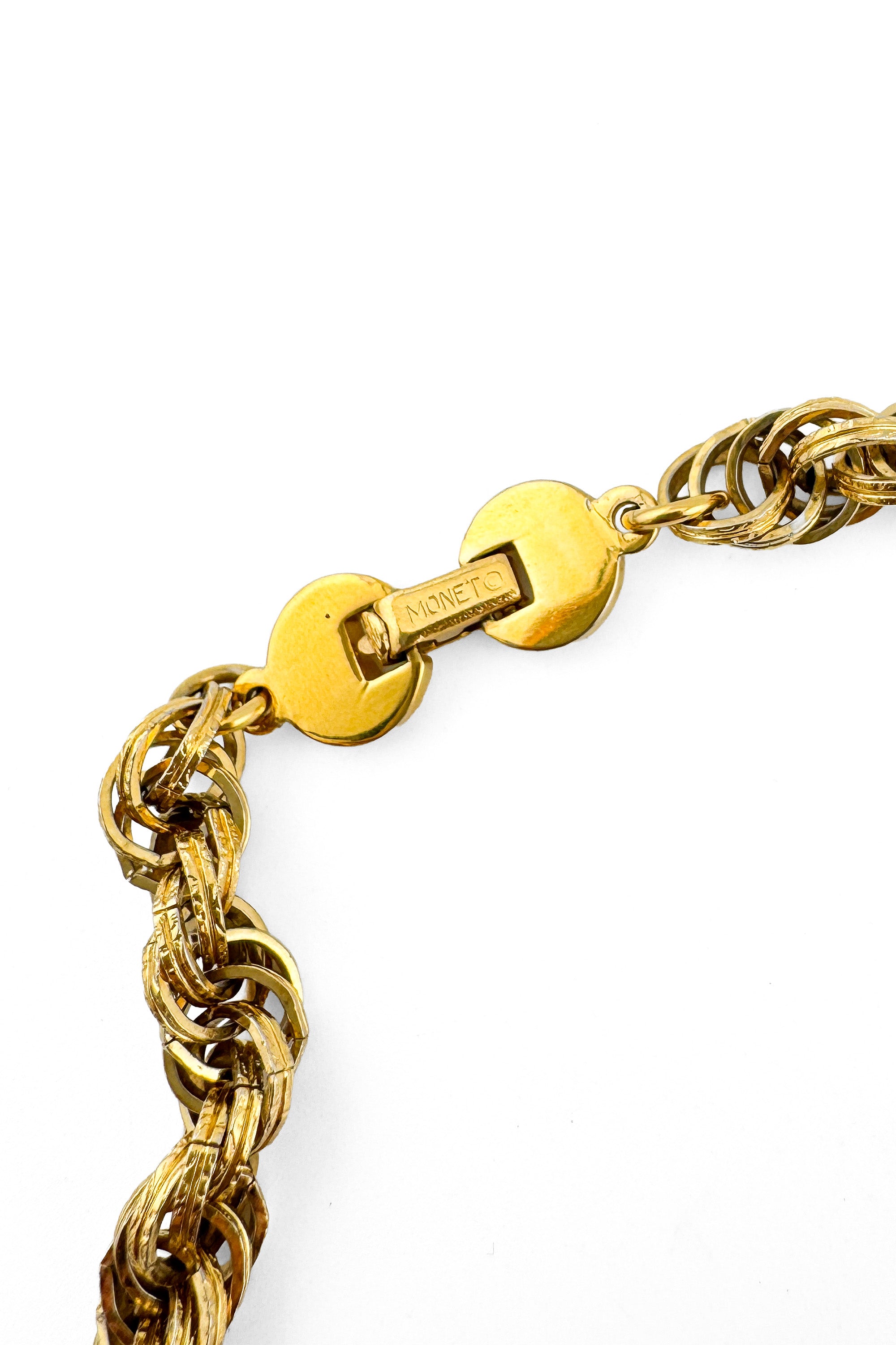 Vintage Monet Mixed Chain Tassel Necklace signature @recess la