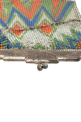 Vintage Whiting & Davis Geo Chevron Mesh Bag tarnish @ Recess LA