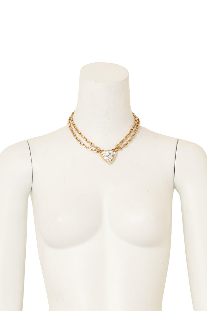 Trillion Crystal Collar Necklace by S.A.L. on mannequin @ Recess LA
